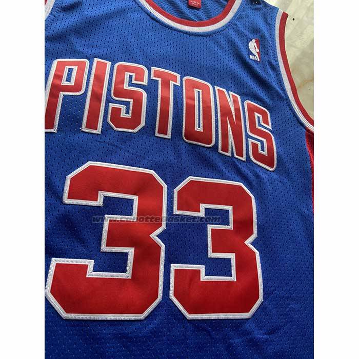 Maglia Detroit Pistons Grant Hill No 33 Mitchell & Ness 1995-96 Blu
